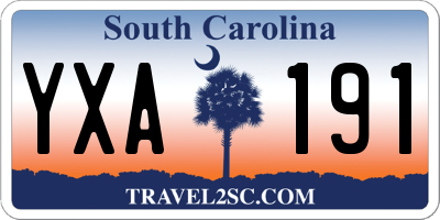 SC license plate YXA191