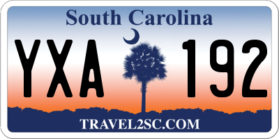 SC license plate YXA192
