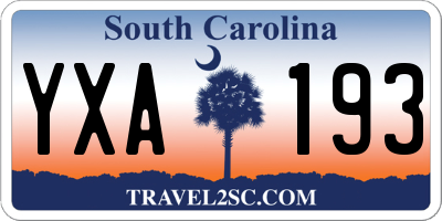 SC license plate YXA193