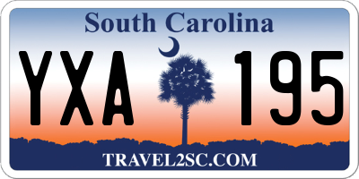 SC license plate YXA195