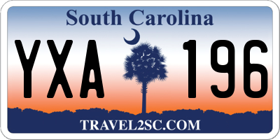 SC license plate YXA196