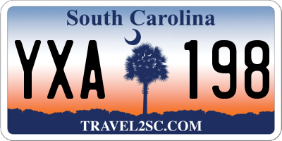 SC license plate YXA198