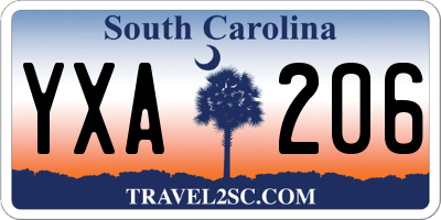 SC license plate YXA206