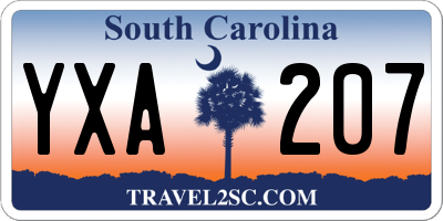 SC license plate YXA207