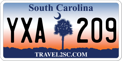 SC license plate YXA209