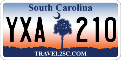 SC license plate YXA210