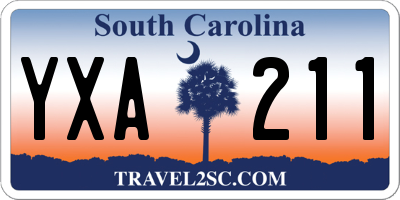 SC license plate YXA211
