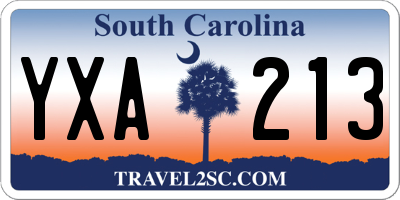 SC license plate YXA213