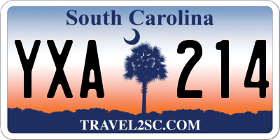SC license plate YXA214