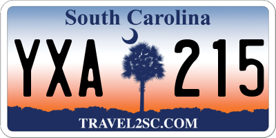 SC license plate YXA215