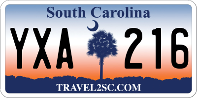 SC license plate YXA216