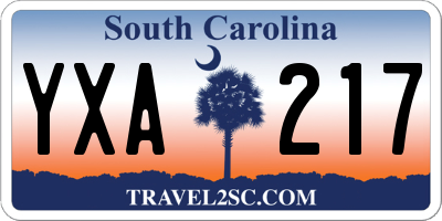 SC license plate YXA217