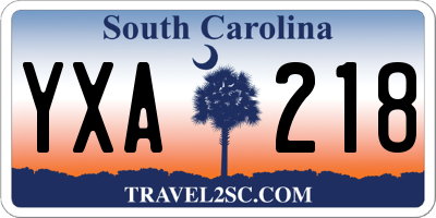 SC license plate YXA218