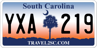 SC license plate YXA219