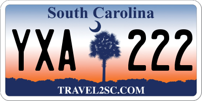 SC license plate YXA222