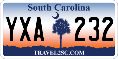 SC license plate YXA232
