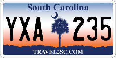 SC license plate YXA235