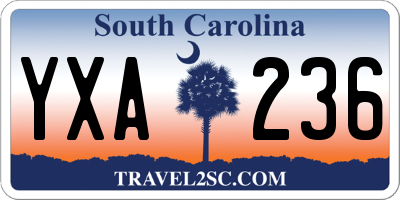 SC license plate YXA236