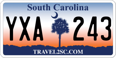 SC license plate YXA243