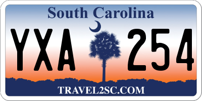 SC license plate YXA254