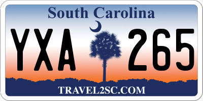 SC license plate YXA265