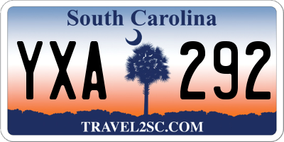 SC license plate YXA292