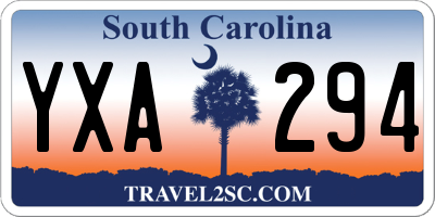 SC license plate YXA294