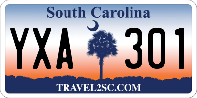 SC license plate YXA301