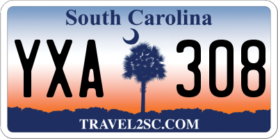 SC license plate YXA308