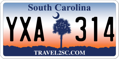 SC license plate YXA314
