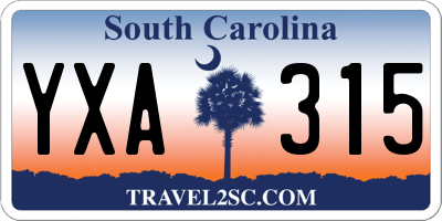SC license plate YXA315