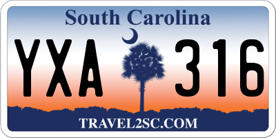 SC license plate YXA316