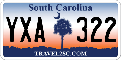 SC license plate YXA322