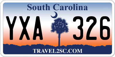 SC license plate YXA326