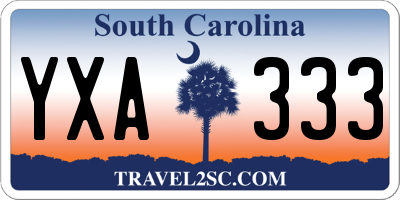 SC license plate YXA333