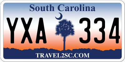 SC license plate YXA334