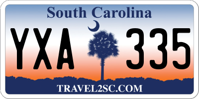SC license plate YXA335