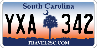 SC license plate YXA342