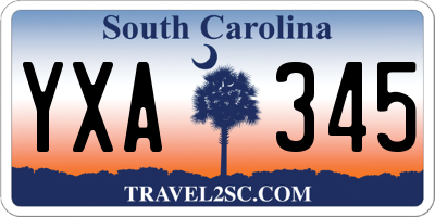 SC license plate YXA345