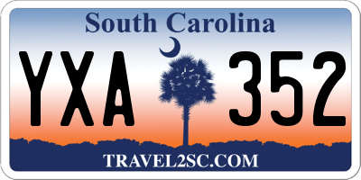 SC license plate YXA352