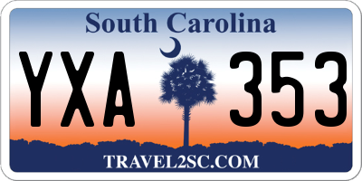SC license plate YXA353