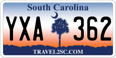 SC license plate YXA362