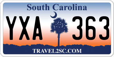 SC license plate YXA363