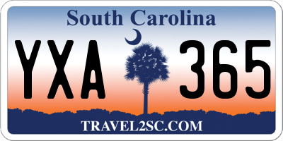 SC license plate YXA365