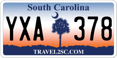 SC license plate YXA378