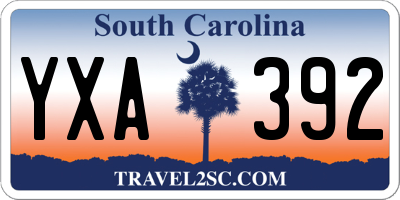 SC license plate YXA392
