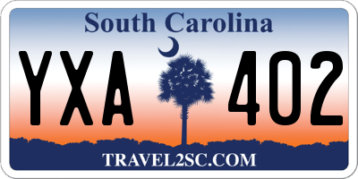 SC license plate YXA402