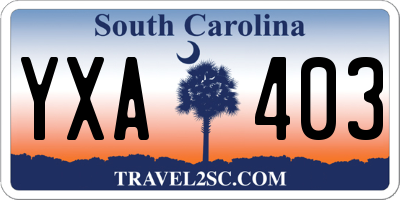 SC license plate YXA403