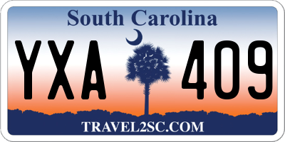 SC license plate YXA409
