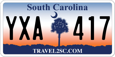 SC license plate YXA417